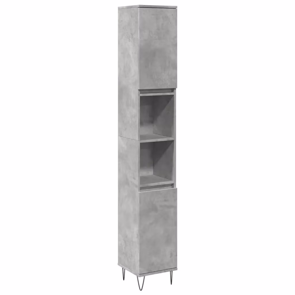 Berkfield Home Wall Mounted Bathroom Cabinet in Concrete Grey, W/D/H: 30 x 30 x 190 cm – 2