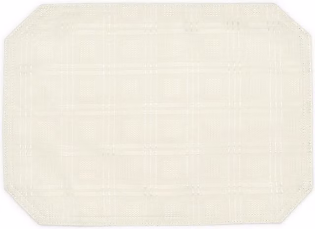 Kitchen Trends Modern Jacquard Hampton Cream Tablecloth and 2 Placemats Set