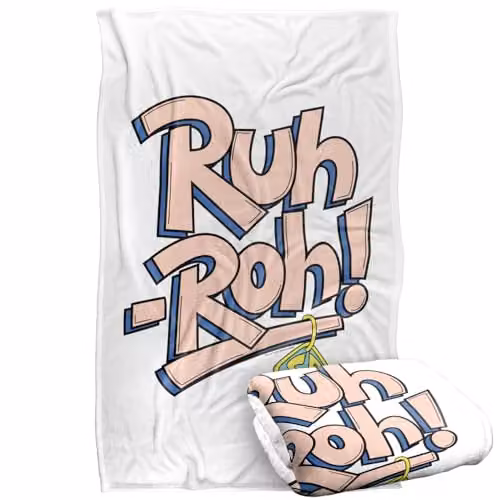 LOGOVISION Scooby Doo Ruh Roh Super Soft Silky Touch Fleece Throw Blanket, Multicolour, W: 91.44 cm, L: 147 cm
