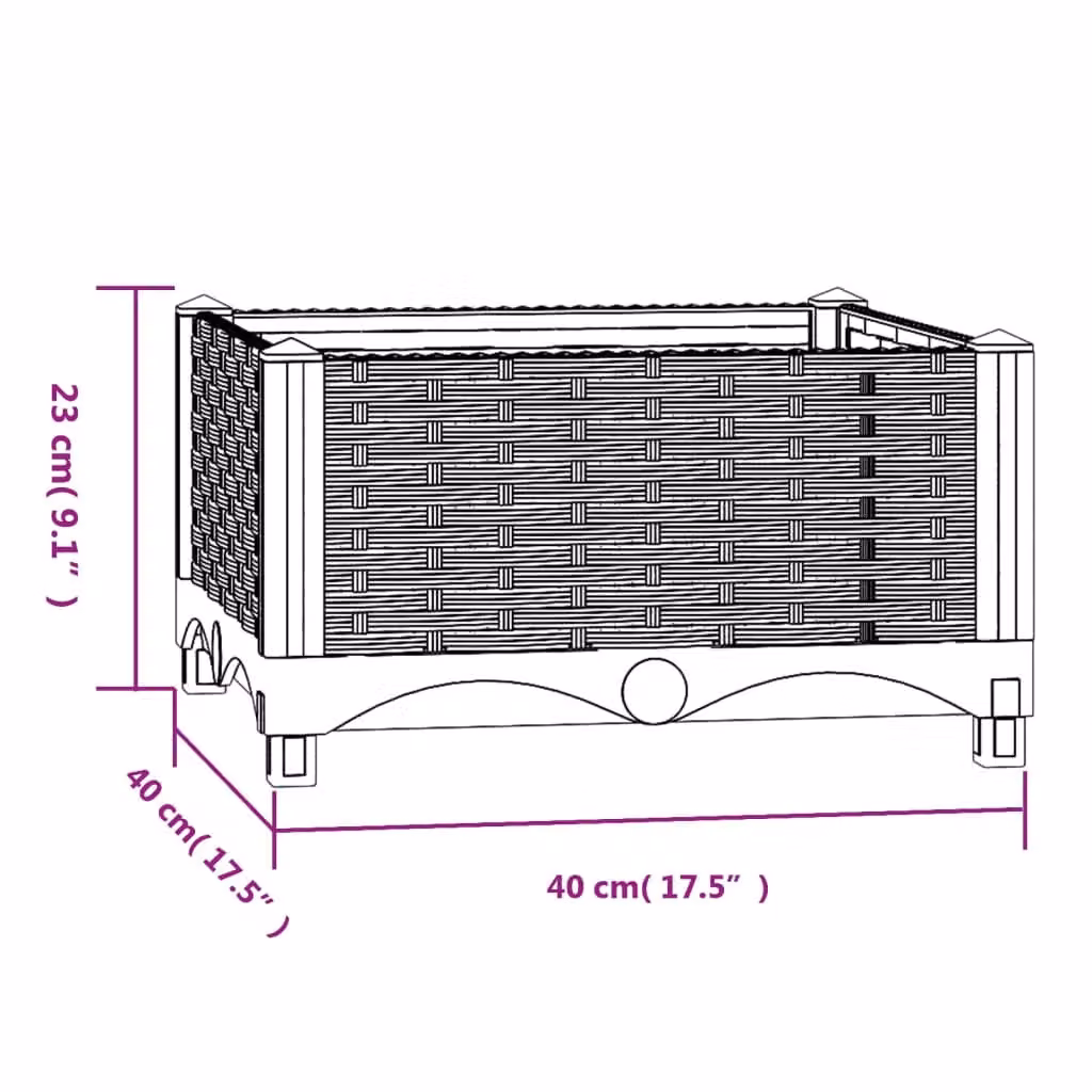 Berkfield Home Grey Polypropylene Raised Bed W/D/H: 40 x 40 x 23 cm – 3