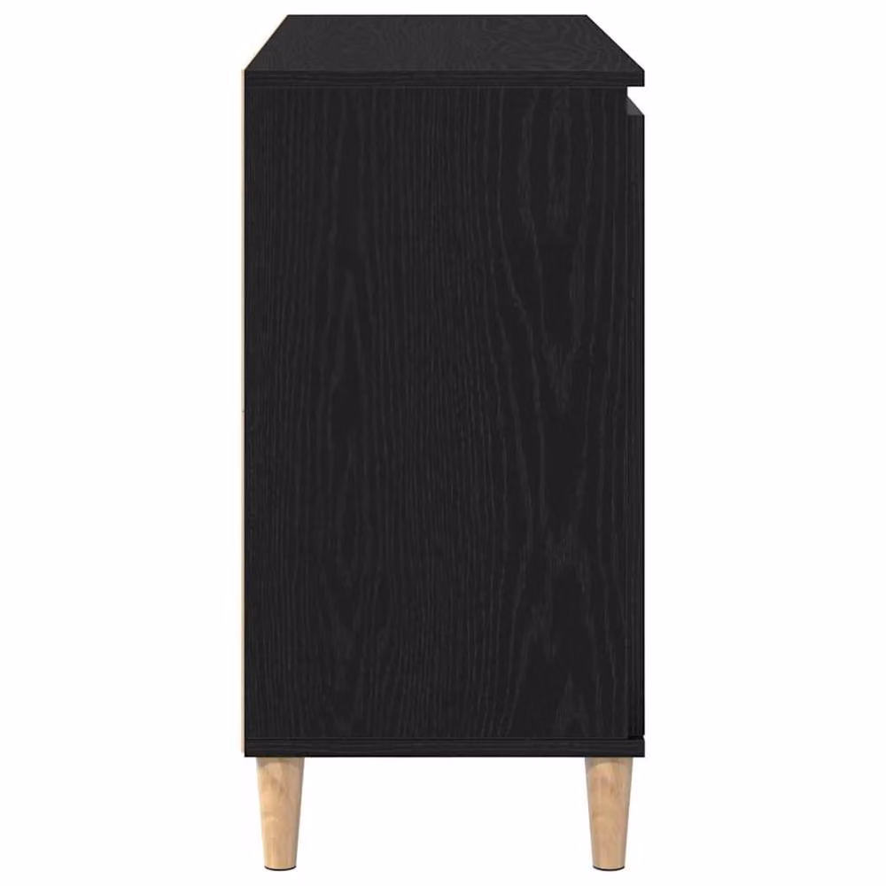 Berkfield Home Black Oak Sideboard in Black Matt Engineered Wood, W: 101 cm, D: 35 cm, H: 60 cm – 6