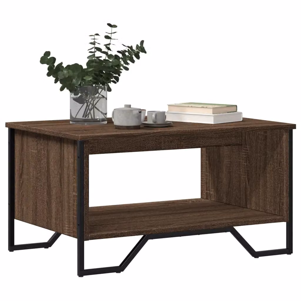 Berkfield Home Brown Oak Coffee Table in Engineered Wood W/D/H: 75 x 51 x 40 cm – 4