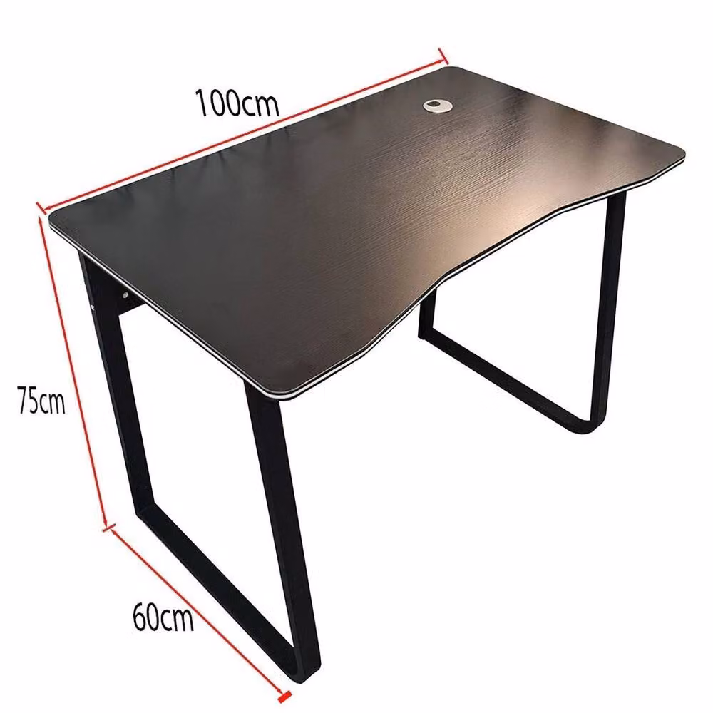 PAWNORA Modern Black Computer and Laptop Desk with MDF and Metal Construction – 2