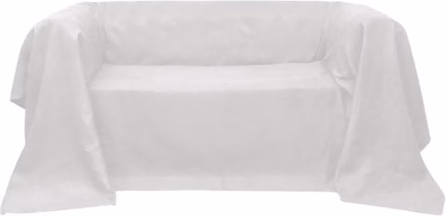 Berkfield Home Microfibre Sofa Slipcover in Beige, W: 270 cm, D: 350 cm