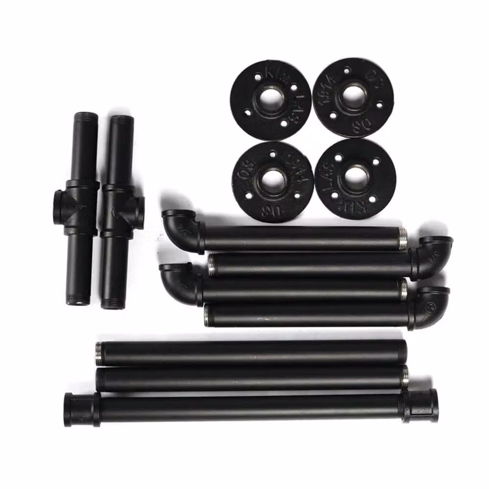 Nordara Industrial Pipe Wall Mounted Clothes Rail in Matt Black, Width: 105 cm – 5