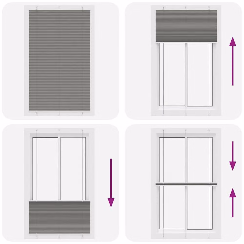 Berkfield Home Pleated Blind in Anthracite, W: 115 cm, H: 200 cm