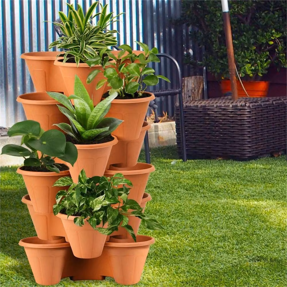 SPETLEK Terracotta Herb and Flower Pot Planter, Brown – 4