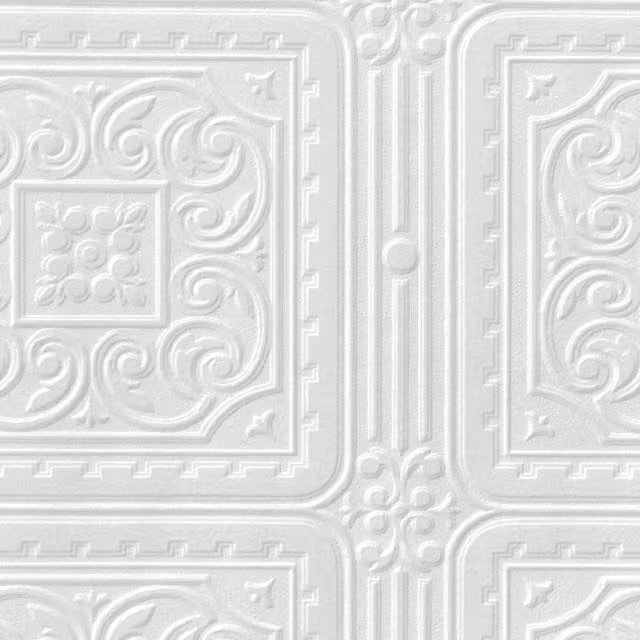 Anaglypta Turner Tile White Textured Vinyl Wallpaper