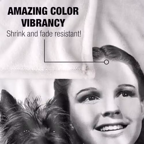 Warner Bros. The Wizard Of Oz Dorothy and Toto Super Soft Fleece Throw Blanket, Multicolour, W: 91.44 cm, D: 147 cm – 2