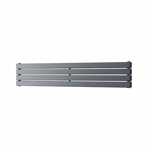 Typhoon Axis Anthracite Steel Horizontal Double Panel Designer Radiator W: 140 cm, H: 27.2 cm – 2