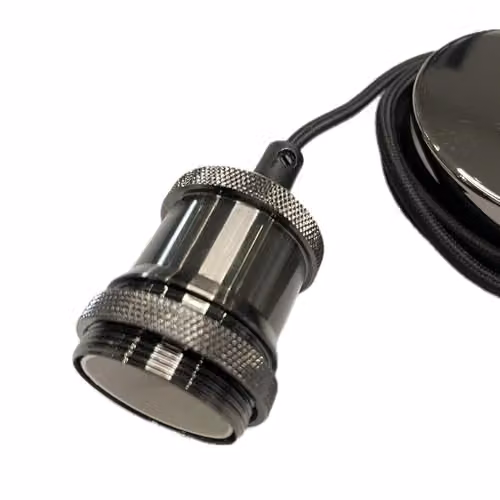 CGC Lighting Adjustable Suspended Pendant Light with Matching Ceiling Rose in Black – 3