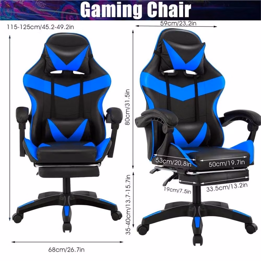 EONLION Black PU Leather Gaming Chair for Home and Office – 2