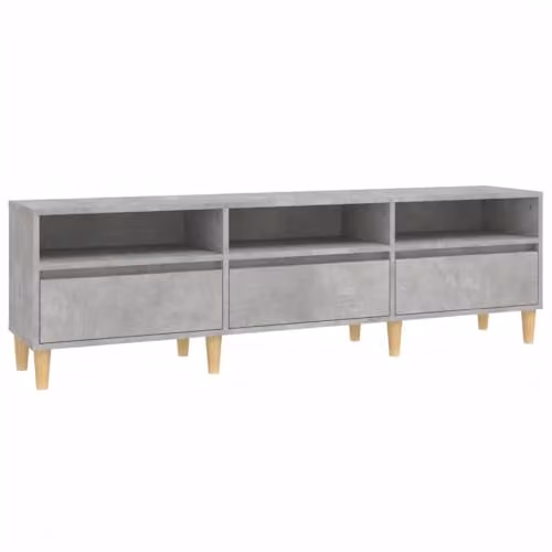 vidaXL TV Cabinet in Concrete Grey, W: 150 cm, D: 30 cm, H: 44.5 cm, Made of MDF – 1