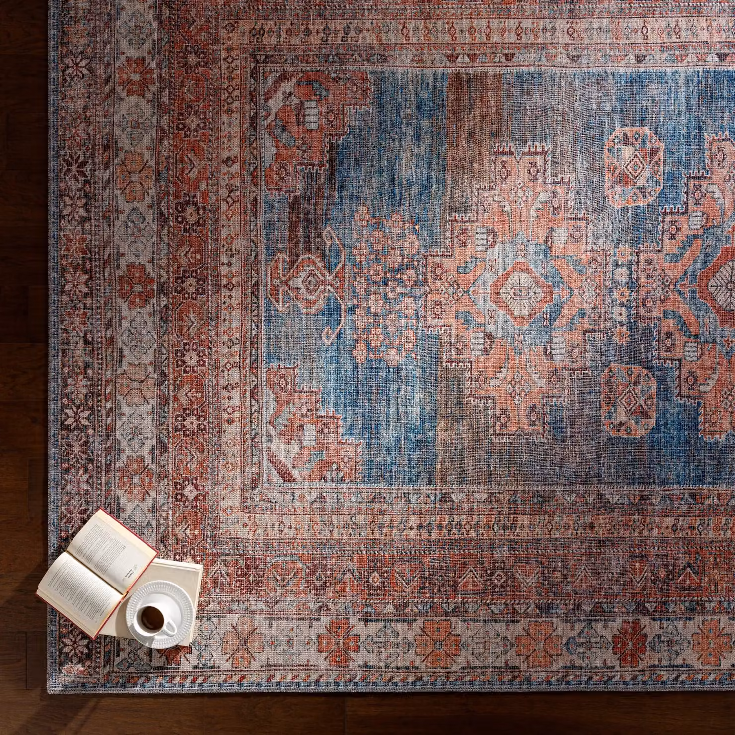 Livabliss Colin Washable Vintage Boho Living and Dining Room Rug in Pink, W: 200 cm, D: 275 cm – 3