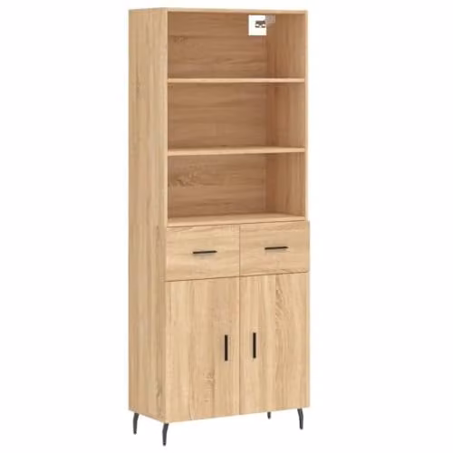 vidaXL Modern Highboard in Sonoma Oak, H 180 x W 69.5 x D 34 cm – 1