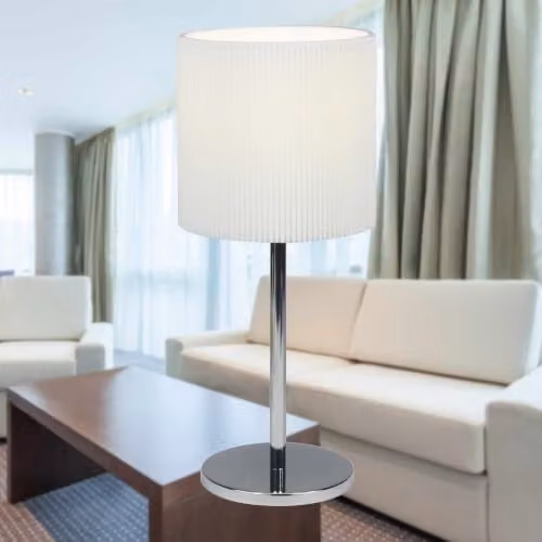 First Choice Lighting White Pleated Fabric Round Table Lamp Shade, Diameter: 15 cm – 2
