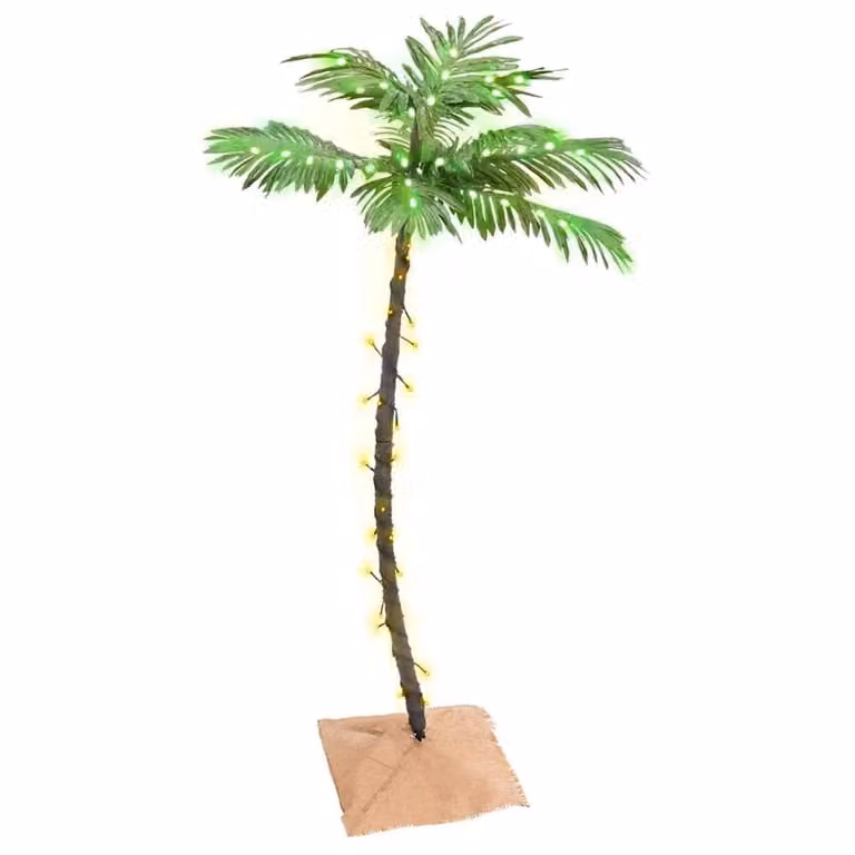 Berkfield Home LED Palm Tree with 72 Warm White LEDs, Height: 120 cm