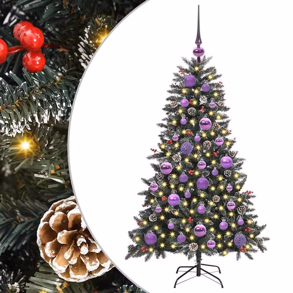 Berkfield Home Green Artificial Christmas Tree with 150 LEDs, W/D/H: 68 x 68 x 120 cm – 2
