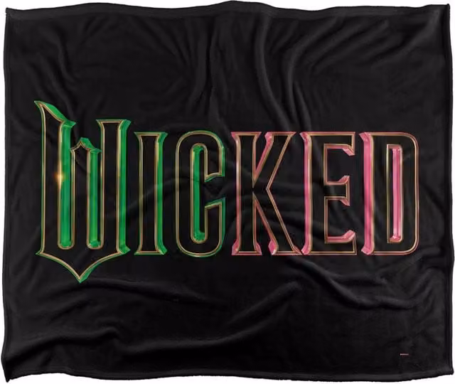 NBCU Wicked Movie Logo Silky Touch Super Soft Throw Blanket, Multicolour and Black, W: 152.4 cm, D: 127.0 cm – 1