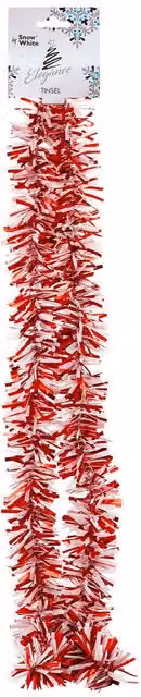 VFM e-Store Candy Striped Christmas Decoration Tinsel in Red and White, W/D/H: 57.2 x 25.0 x 13.4 cm