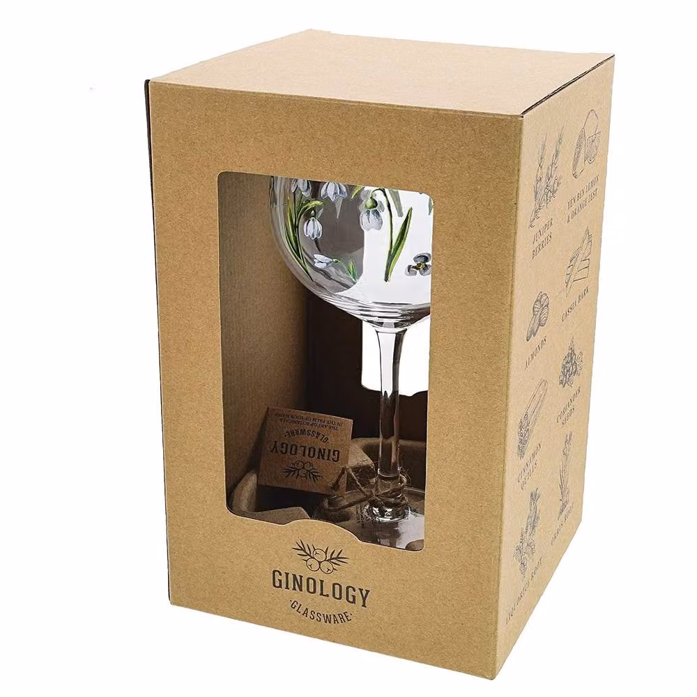 Gifts Direct 2 U Clear Winter Snowdrops Floral Copa Gin Cocktail Glass – 2