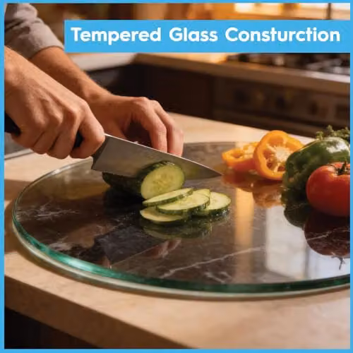 Harbour Housewares Rectangular Glass Chopping Board in Black, W: 30.5 cm, D: 20 cm – 4