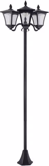 EONLION Black Solar Powered Outdoor Garden Bollard Floor Lantern with Dusk Sensor, Height: 100 cm – 1