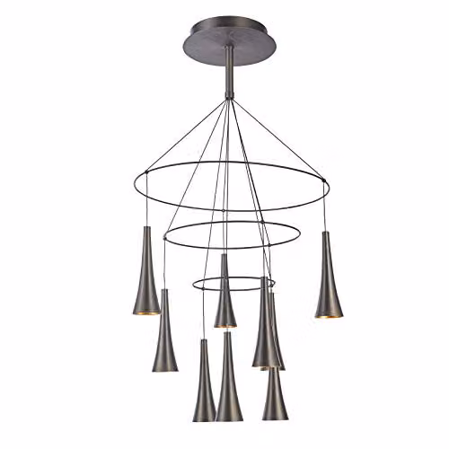 Netlighting Luca Modern LED Suspended Pendant Light, Brown, Warm White 3000K, 4050lm