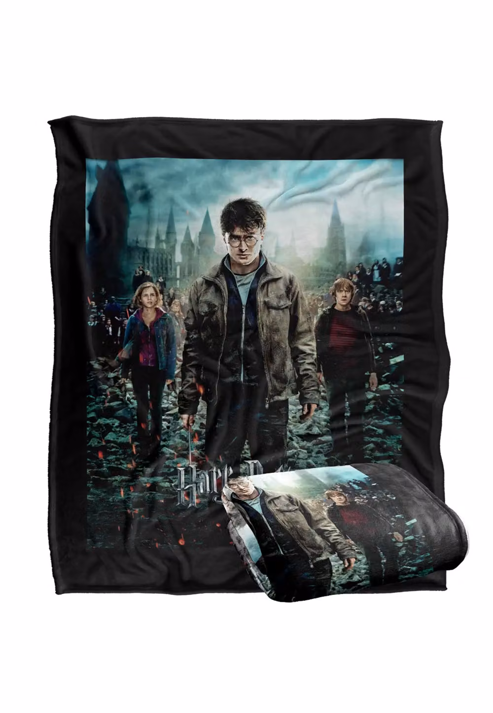 LOGOVISION Harry Potter Deathly Hallows Part 2 Poster Super Soft Fleece Blanket, Multicolour and White, W/D/H: 152 x 127 cm – 7