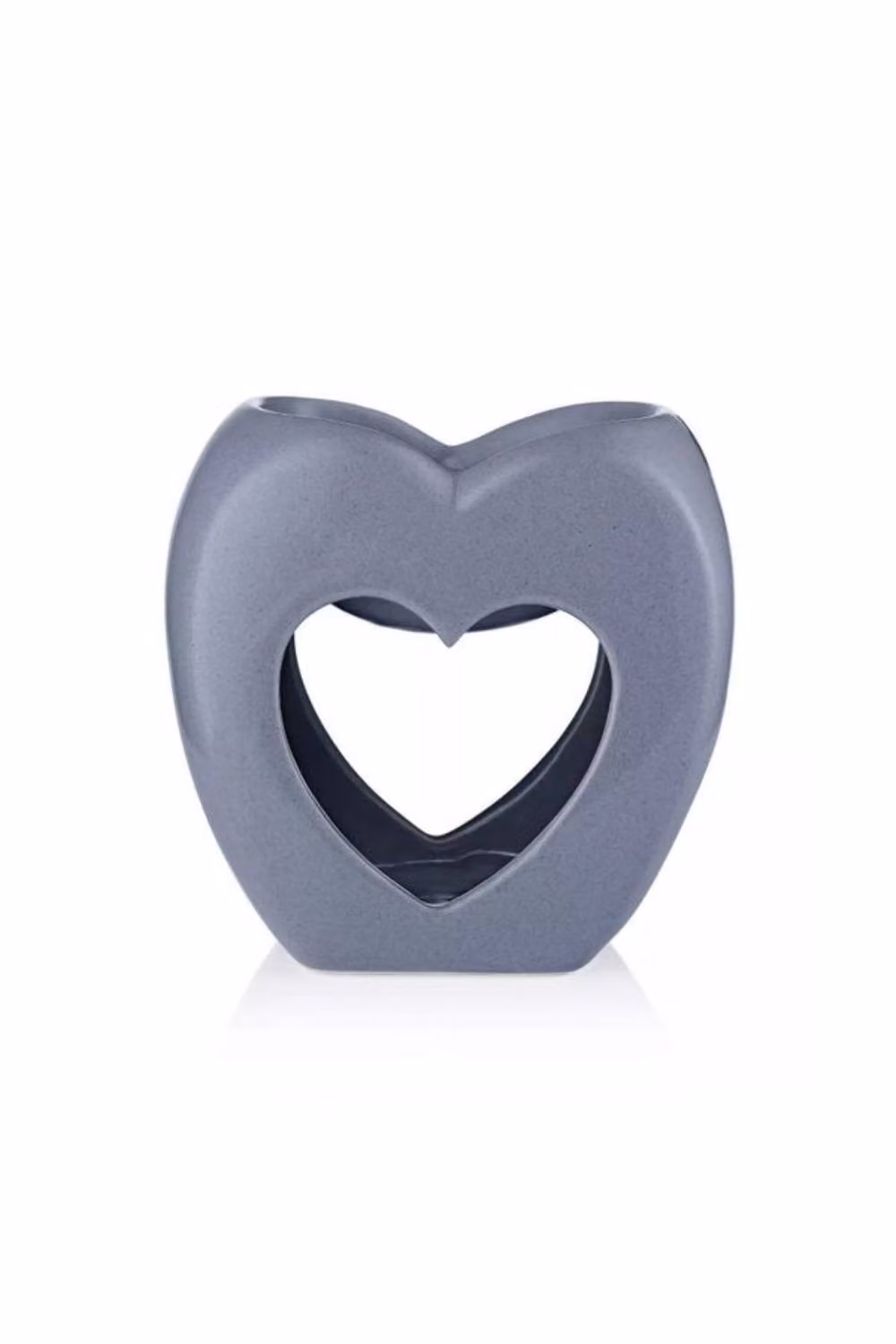 KDMD Ava May Heart Shaped Ceramic Tealight Burner, Grey, 2 Pack – 2