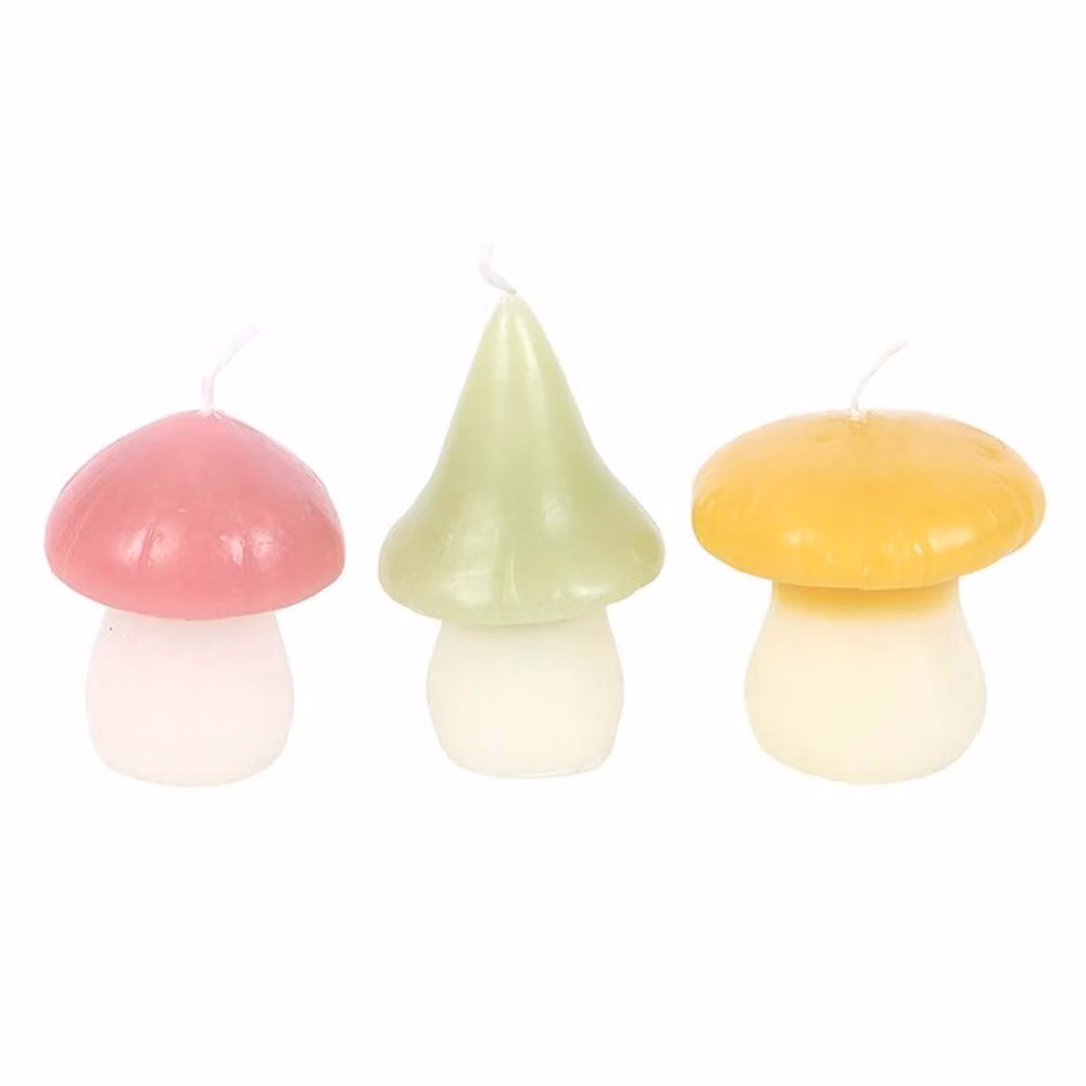 Uniqueful Set of 3 Multicolour Mushroom Figure Tabletop Candles – 2