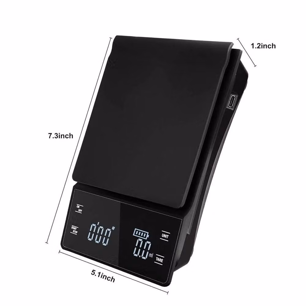 FLAVORA Digital Espresso Coffee Scale with Timer and LED Display in Black – 2