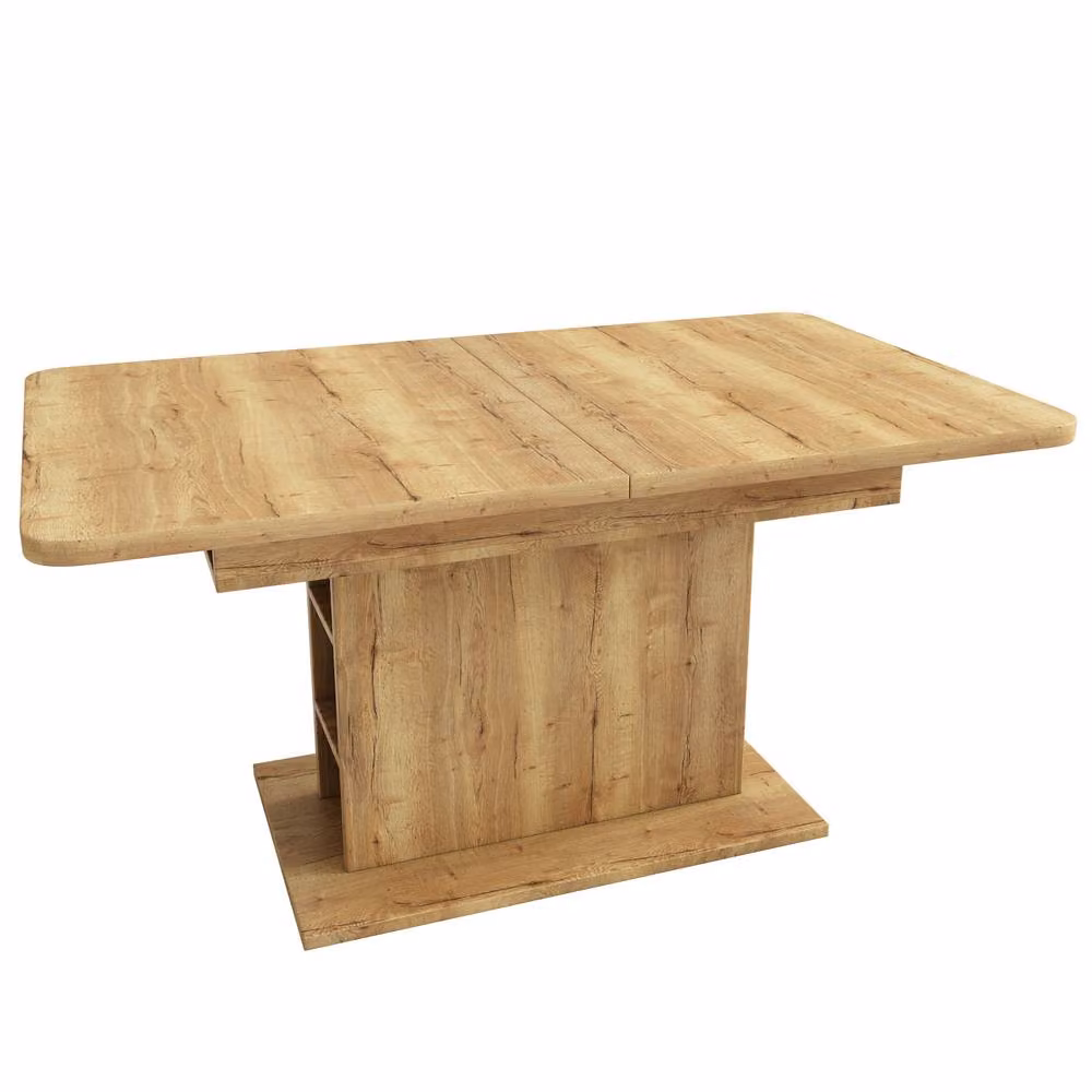 ModernLuxe Extendable Rectangular Dining Table in Brown, W/D/H: 140 x 70 x 75 cm – 2