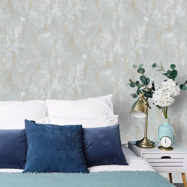 Grandeco Abstract Rustic Vinyl Wallpaper in Grey and Gold