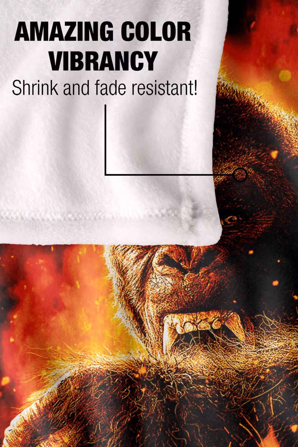 Warner Bros. Kong Skull Island Out Of The Fire Extra Large Silky Touch Super Soft Fluffy Polyester Throw Blanket in Multicolour – 5