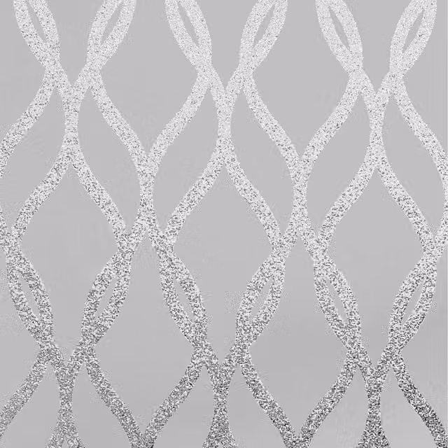Arthouse Geometric Art Deco Abstract Wallpaper in Grey and Silver
