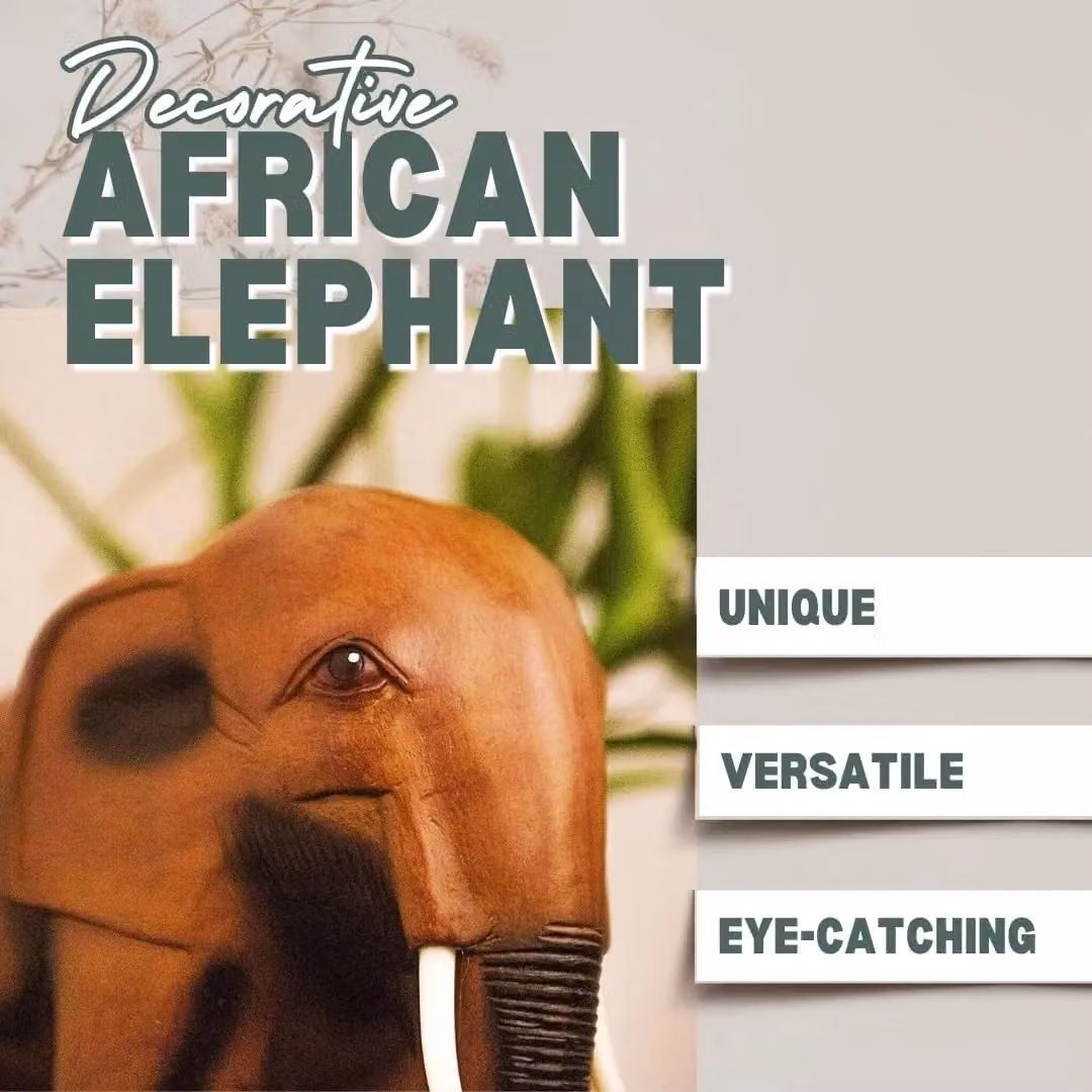 Marco Paul Brown African Elephant Garden Ornaments in Polyresin and Wood – 4