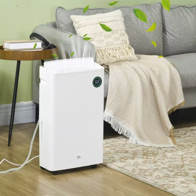 HOMCOM 5.5L Portable Dehumidifier with Air Cleaning and Timer, 5 Modes, White
