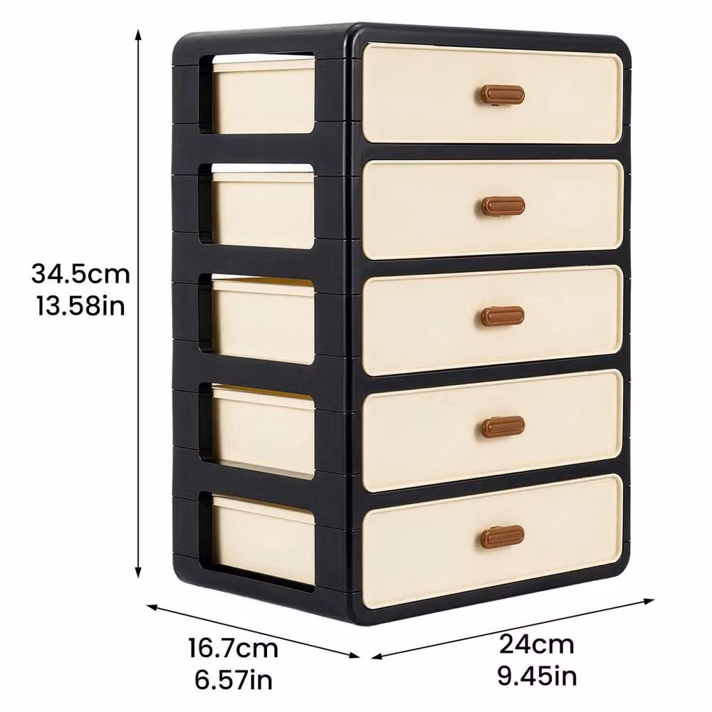 Havendro 5-Tier Drawer Storage Cabinet in Beige – 2