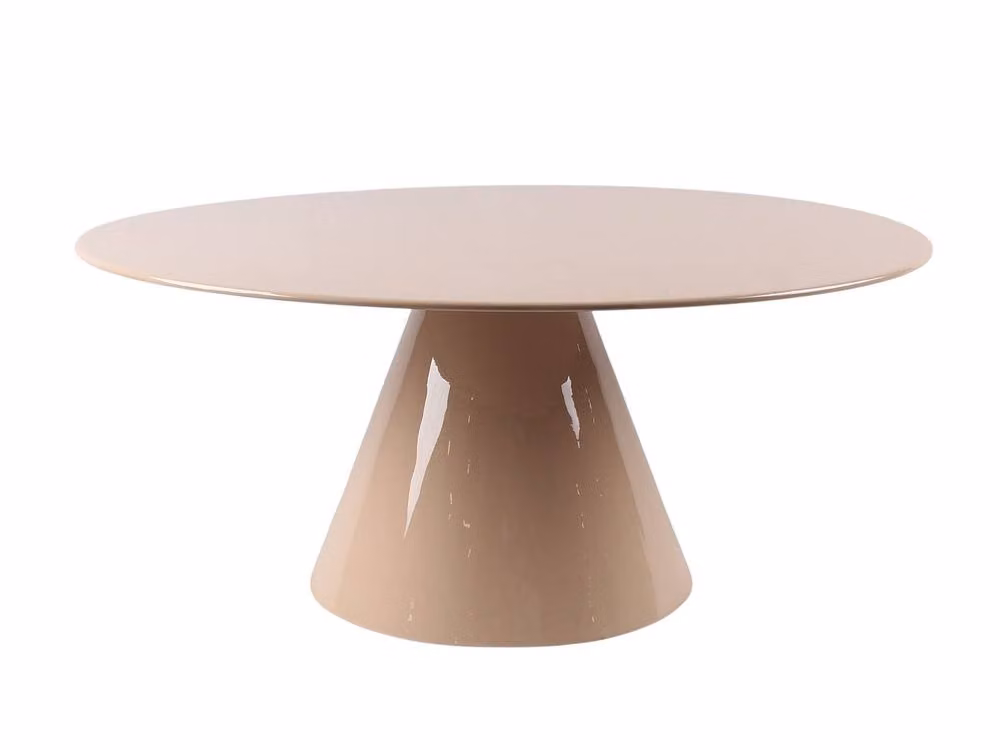 DINEGA Vente-unique Metal Coffee Table in Glossy Beige – 2