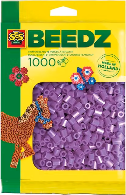 SES Creative Fuse Beads, 1000 Pieces, Purple and White