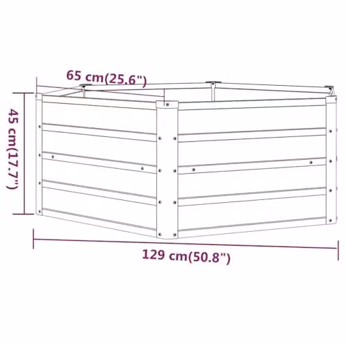 vidaXL Rusty Corten Steel Hexagon Raised Garden Bed in Brown, W/D/H: 129 x 129 x 45 cm – 2