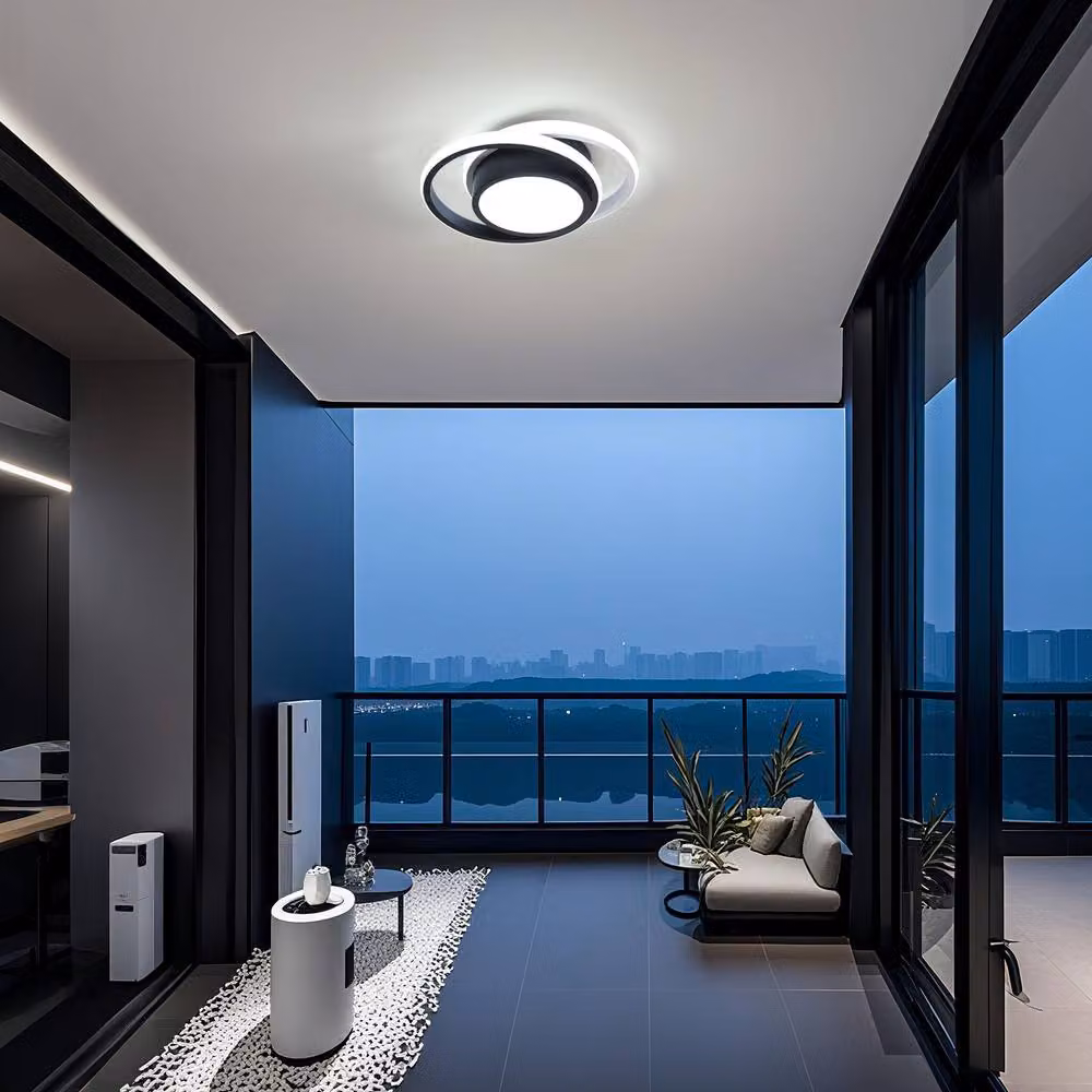 Goeco Modern Round LED Ceiling Light, 32W, 6500K Cool White, Black – 2