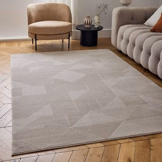 THE RUGS Carmel Geometric Modern Beige Rug, W: 160 cm, L: 230 cm – 1