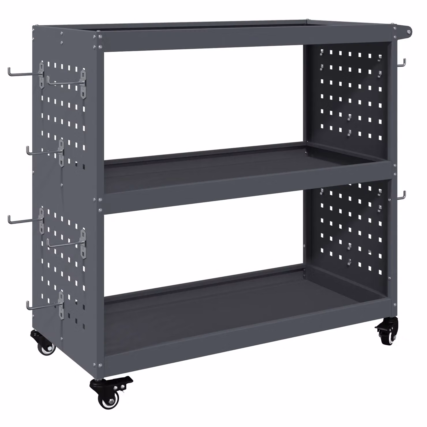 Berkfield Metal Tool Trolley with Shelf and Wheels in Anthracite – 2