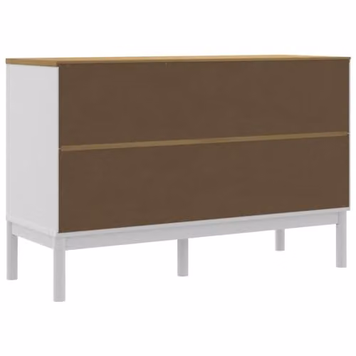 vidaXL FLORO White Sideboard in Solid Pine Wood, W/D/H: 114 x 43 x 74 cm – 2