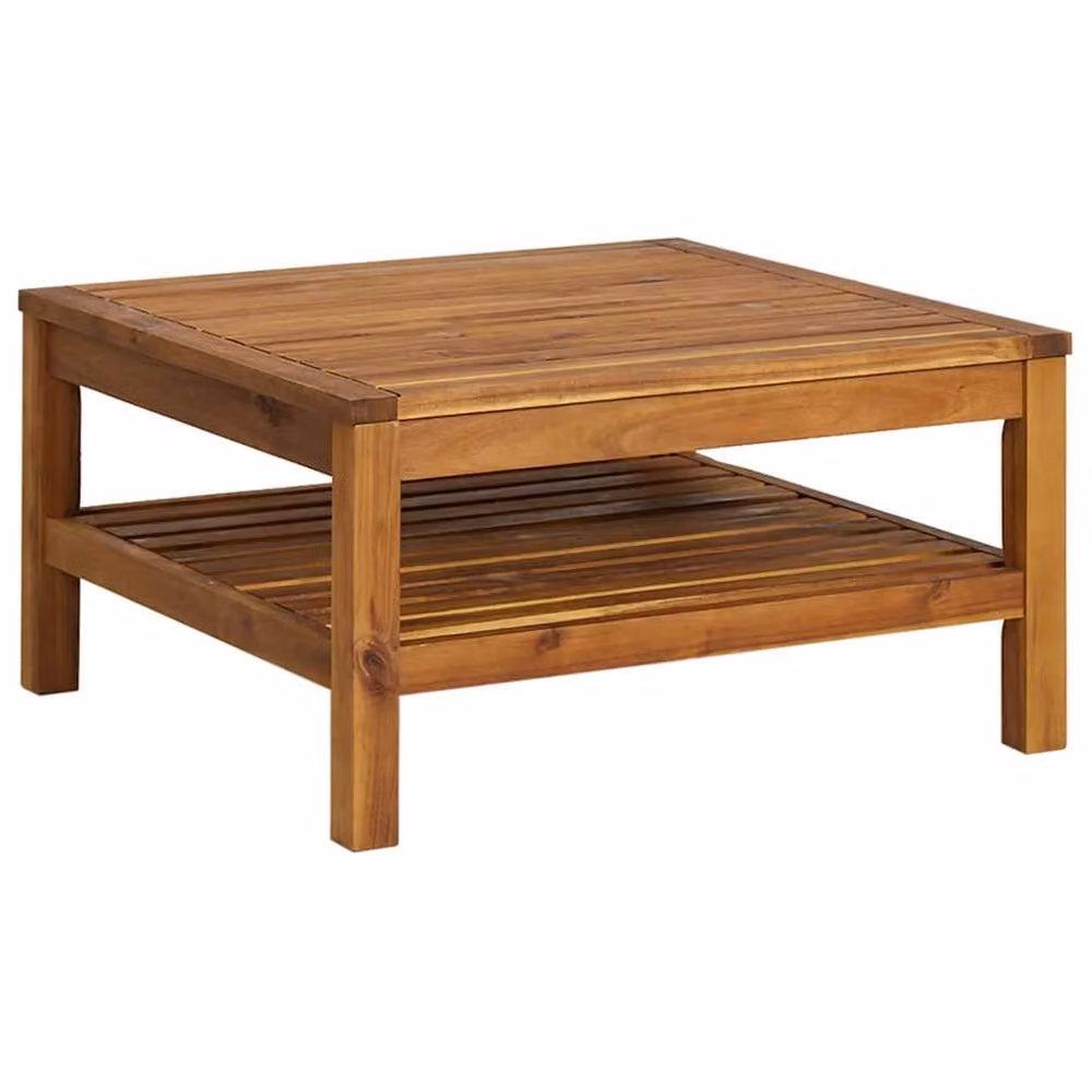 Berkfield Home Beautiful Coffee Table in Brown Solid Oiled Acacia Wood, W/D/H: 65 x 65 x 35 cm – 3