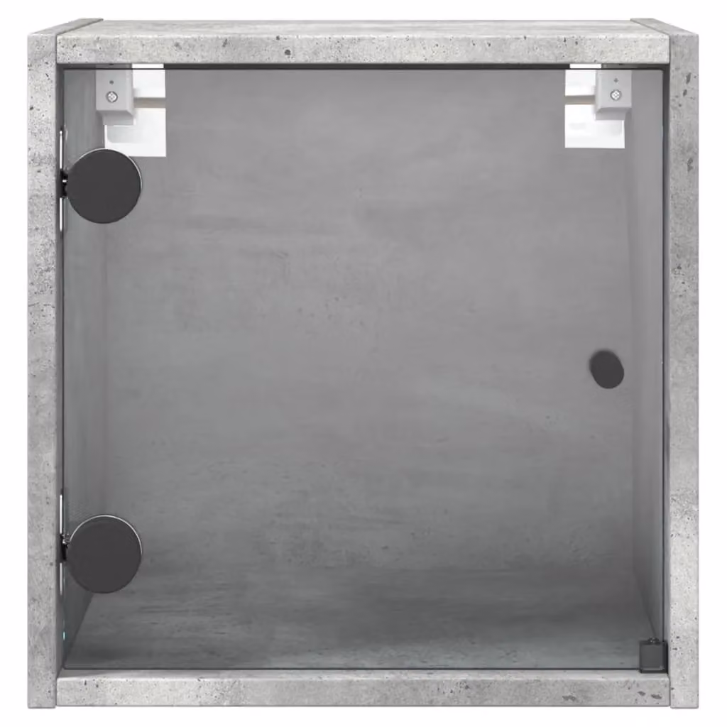 Berkfield Home Bedside Cabinet with Glass Door in Concrete Grey, W/D/H: 35 x 37 x 35 cm – 2