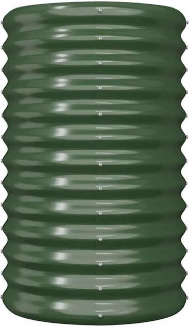 Berkfield Home Durable Powder-coated Steel Garden Planter Tub, Green, W/D/H: 40 x 40 x 68 cm – 1