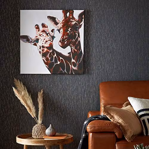Art For The Home Patch & Savannah Giraffe Printed Canvas Wall Art in Beige and Multicolour – 2